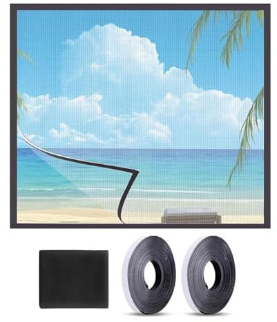 Mosquitera de ventana, mosquitera, antiinsectos, con cinta adhesiva, red de pantalla antimoscas, de alta transparencia, gran uso, fácil instalación