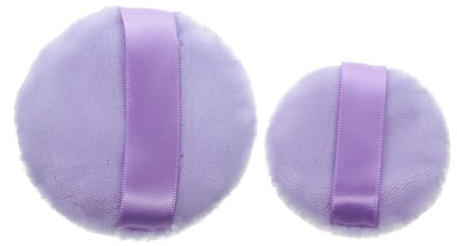 iplusmile 2piezas Borla De Terciopelo Para Polvos Borla De Maquillaje Portátil Para Mujeres y Color Morado Para Fijar Base De Maquillaje