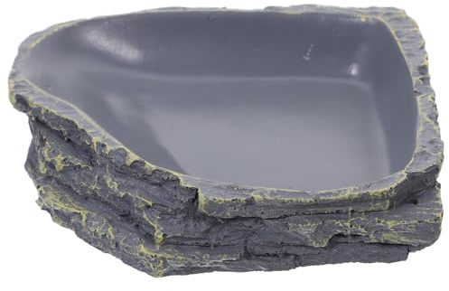 ifundom Bol Alimentation Résine pour Reptiles et Résistant Plateau pour Eau et Nourriture Adapté Aux Tortues Lézards Geckos et Amphibiens Mangeoire Facile à Nettoyer et Anti-débordement