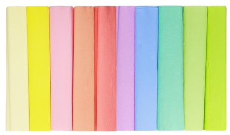 Netuno 10 rotoli carta crespa colori pastelli 200 x 25 cm carta crespa colorata per fai da te decorazioni confezioni regalo feste progetti creativi lavoretti fioristi crepe paper