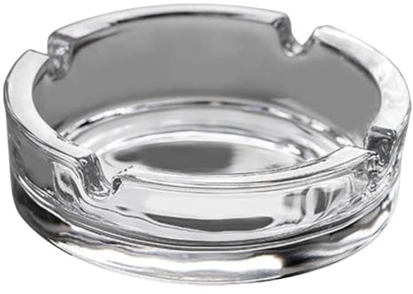 Alasum Posacenere e Design Unico in Vetro Trasparente Rotondo Dettagli Delicati Resistente All'abrasione per Uso Domestico e Interno