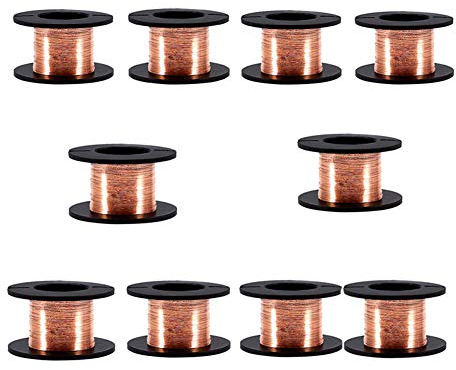 10 Rollen Kupferlackdraht Magnetspule Wicklung 0,1mm Magnetwicklung Reparaturdraht 15m zum Anschließen oder Löten