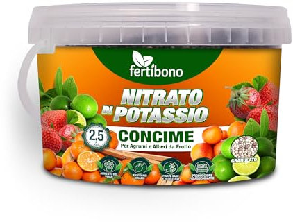 FERTIBONO Nitrato de potasio,Puro (KNO3) 13-00-46, Aumenta el Tamaño y la Calidad de la Fruta, los Azúcares y el Rendimiento de los Cítricos (2.5.0)
