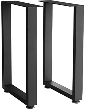 Topsair 16 Metal Furniture Legs with Adjustable Feet - Desk, Coffee Table, Bench Legs, DIY for Side Table, Nightstand, Chair