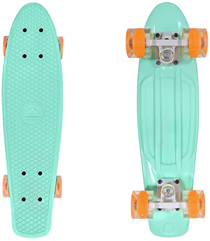 Sawyer Bikes - Monopatin/Skateboard con Ruedas LED - Niños y Adolescentes (Mint)