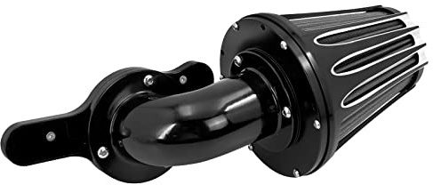 HCmotorku Motorrad Luftfilter Luftreiniger 90° Vorwärtsgerichtetes Ansaugkit CNC Fit für Harley M8 Softail Touring Trike 2018-2023 Schwarz