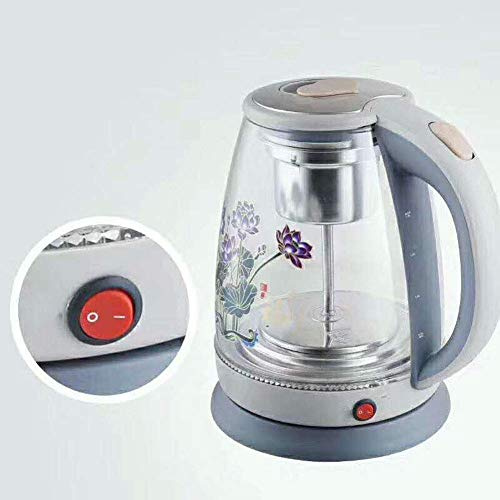 Electric Glass Kettle,1.8L Eco-Friendly Kettle with LED Illuminated,BPA-Free Cordless Water Heater with Inner Stainless Steel Lid and Bottom,Auto Power Off and Boil Protection,2100W,Gray,Kettles