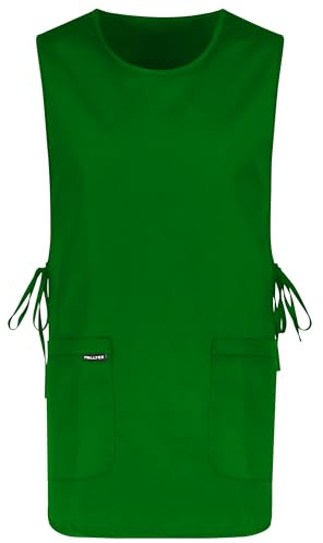 PALLTEX Ampato Überwurfschürze Kittelschürze Damen/Herren Schürze mit Tasche Arbeitsschürzen Verstellbare (Dunkelgrün)