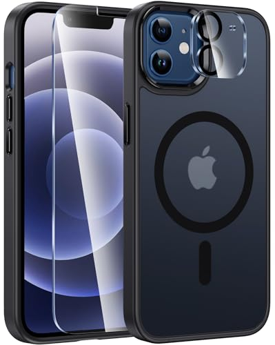 FNTCASE für iPhone 12 Hülle: iPhone 12 Pro Hülle Matte Strukturierte Magnetische Slim Translucent Handyhülle Militärischer Fallschutz für Mobiltelefone - Robuste Langlebig Stoßfeste Hülle