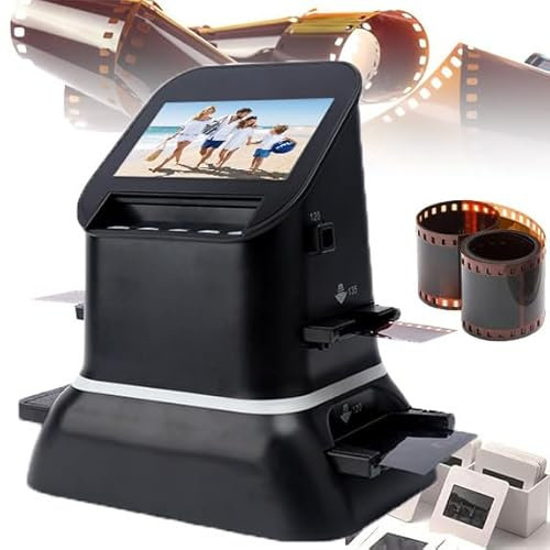 LXWKAI Scanner per Diapositive + Schermo LCD da 4,3'', Scanner per pellicole ad Alta risoluzione - 22 Milioni di Alta Definizione, converte Negativi/Diapositive 120/135/126/127 in JPEG Digitale