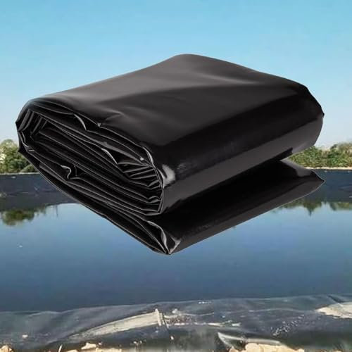 Revestimiento Flexible Negro para estanques - HDPE de 0,12 mm de Grosor, Membrana preformada para estanques de Peces de jardín, Base Resistente de Polietileno para jardín acuático (5 x 7 m [