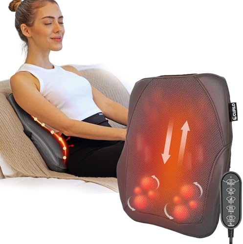 CuPiLo Shiatsu Low Back Massager - Fathers Day Dad Gift, 3D Kneading Massage Pillow for Pain Relief,Portable Rolling Massager for Home Office