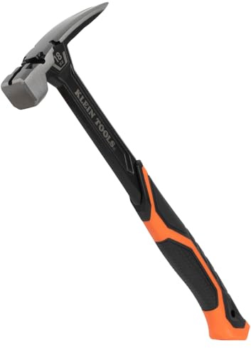 Klein Tools H80918S Smooth Face Framing Hammer with Straight Claw, 18-Ounce Forged Steel, Magnetic Nail Starter and Extra-Large Squared Strike Face
