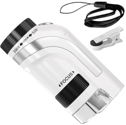 Microscope Enfant Portable,Microscope Enfant avec Zoom 60-80X Et 12 Lames | Jouet Scientifique Portable,pour Garçons, Filles Nouvel an, Anniversaire, Salle De Classe Et Christmas