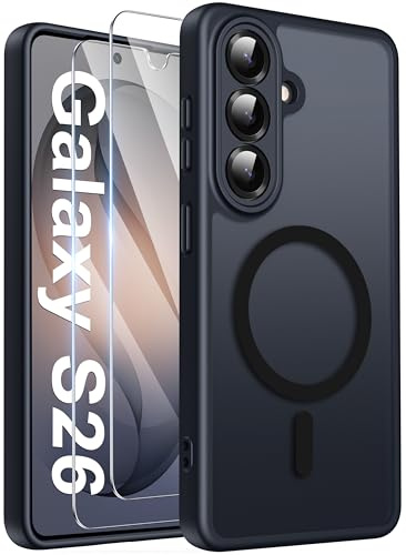 Opkiegrn 3 in 1 Magnétique Coque pour Samsung Galaxy S26 5G, Noir