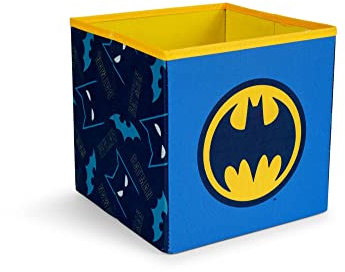 Ukonic DC Comics Batman Logo 11-Inch Storage Bin Cube Organizer | Fabric Basket Container, Cubby Cube Closet Organizer | Comic Book Superhero Toys, Gifts And Collectibles