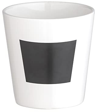 WENKO Kräutertopf Waia, dekorativer Topf für frische Kräuter, individuell beschreibbar mit Kreide oder Kreidestift, Behälter für Küchenkräuter aus hochwertiger Keramik, ∅ 13 x 13,5 cm, Weiß/Schwarz