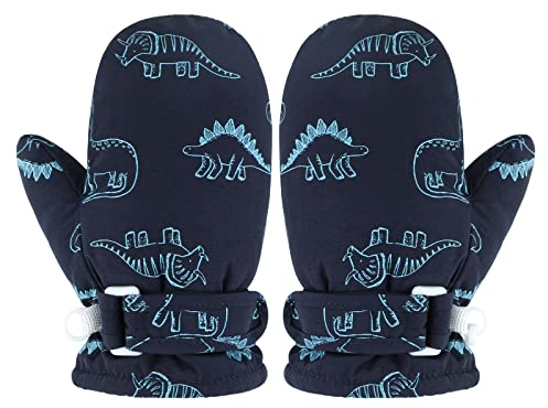 Jupsk Kinder Skihandschuhe, Winter Winddichte Schneefäustlinge Wärmeisolierende Fäustlinge Mädchen Jungen Kaltwetterfäustlinge für 1~6 Jahre Kinder Rodeln Snowboard Skating Laufen Outdoor-Aktivitäten