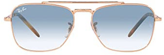 Ray-Ban 0RB3636 Occhiali, Pink Gold/Blue Shaded, 55 Unisex-Adulto