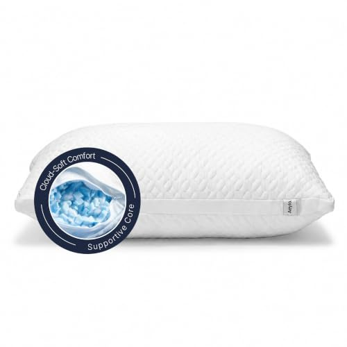 Aeyla Adjustable FOAMO Pillow – Customisable Loft for Side, Back & Stomach Sleepers – Cooling Gel Memory Foam, Neck Pain Relief, CloudAlign™ Technology, Machine Washable Cover – 50x75cm (1 Pack)