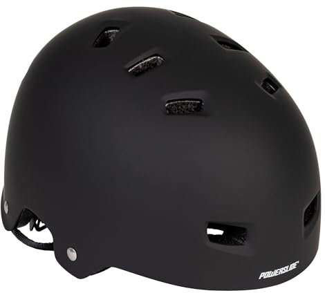 Powerslide Erwachsene Helm Allround Black Matt, für Inline, Skateboard, Fahrrad, Scooter in schwarz