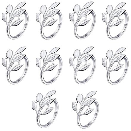DHWEKU Anelli Portatovagliolo da Tavola in Metallo,10 Pezzi Tovaglioli Fibbia, Silver Metallo Anelli di Tovagliolo, Adatto per Matrimoni, Natale, Riunioni di Famiglia, Decorazioni da Tavola