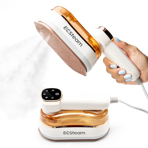 ECSteam Steamer for Clothes & Iron 2 in 1, Portable Clothes Steamer Handheld & Travel Steam Iron for Clothes, 1200W 20s Fast Heat-Up, Foldable Design, 180ml Tank, 23 Min Steam, 120V Wrinkle Remover