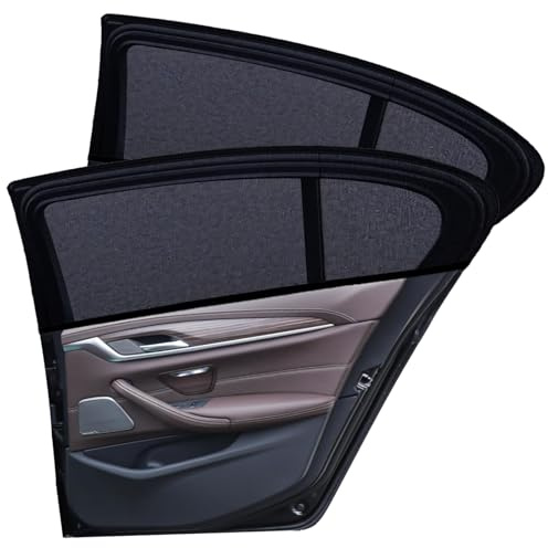 Protector Solar Coche Bebé, 2pcs Protector Solar Ventana Lateral Coche, Parasol Universal Elástico Trasero con Protección UV, Calor e Insectos para Niños, Mascotas y Mayoría de Coches SUV