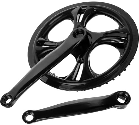 Beavorty Pedivella per Bicicletta Pieghevole 48 Denti in Ferro, Ruota Dentata per Catena Singola velocità, Set Guarnitura Leggera Antiscivolo per Mountain Bike e Bici da Città, Adatta