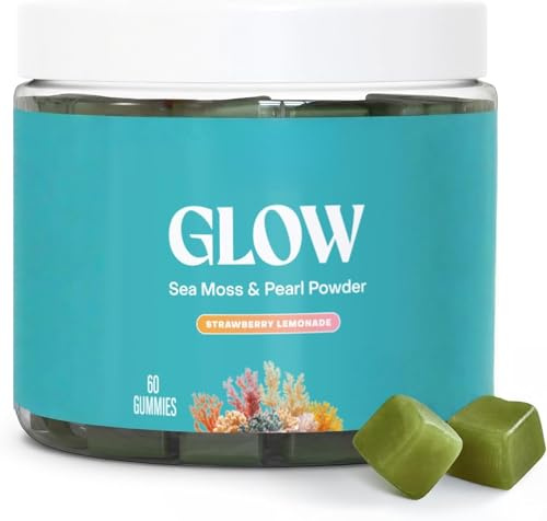 Caramelle gommose luminose alle alghe | Condizionante orale, gusto fragola e limone | Adatto ai vegani | Estratti vegetali naturali, cura pura, caramelle gommose per uomini e donne, 60 capsule