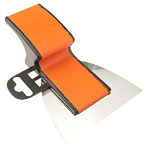 Trevendo Profi Flächenspachtel mit Z-Griff Flexogrip - 0,3 mm Edelstahlklinge - extra leicht, für Trockenbau, Wände und Decken Verputzen - Fassadenspachtel, Breitspachtel - 10 cm