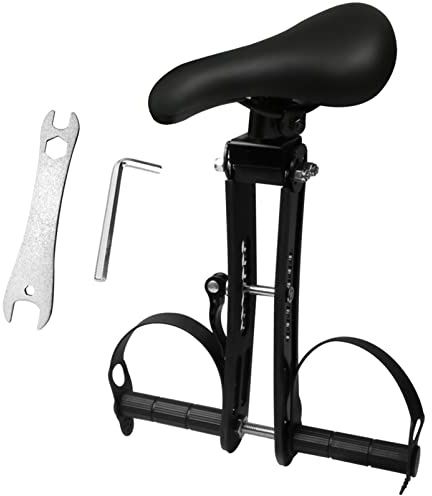 Siège Enfant Avant Réglable pour Vélo, Siège Avant pour VTT, Siège Avant pour Vélo avec Pédales, Siège Enfant Avant pour Vélo avec Béquille, Convient De 2 à 6 Ans, avec Kit De Fixation