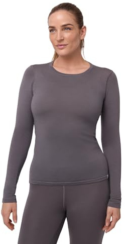 DANISH ENDURANCE Maglia Termica Donna in Lana Merino, Manica Lunga, per Sci, Trekking, Escursionismo, Grey, S