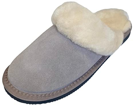 Deluxe Ladies Sheepskin Mule Style Slippers with Thick Sheepskin Lining