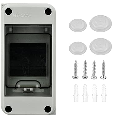 Boîte à fusibles en saillie - Répartiteur en saillie - Boîtier étanche IP65 pour pièces humides - Pour jardin, colonnes de chargement ou extérieur (3 modules)