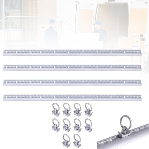 LZQ Binario per airline in alluminio, forma semicircolare, 1 metro, set di binari semicircolari per il fissaggio del carico per camion e camper, argento (8 pezzi)