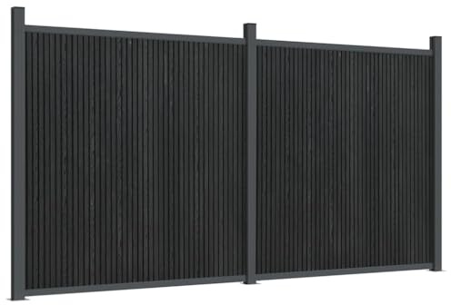 vidaXL Panel de Valla, Pared de Cerca Decorativa, Pantalla de Privacidad, Barrera para Jardín Patio Terraza Hogar, WPC Gris 353x186 cm