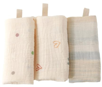 Ensemble cadeau de douche 3 pièces Gants de toilette en coton épais pour bébé Serviettes de bain légères pour peau sensible 23 cm Serviette carrée Gant de toilette en coton pour bébé
