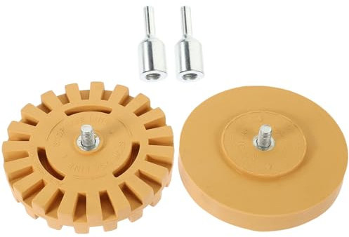 SOESFOUFU Lot de 2 Roues en Caoutchouc 100mm et 20mm pour Enlever Adhésifs et Autocollants Voiture, Outil de Nettoyage pour Colle Vinyle, Dissolvant D’Autocollants pour Carrosserie