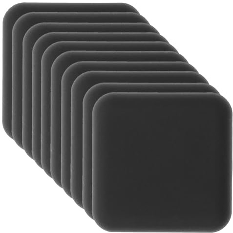 POPETPOP 10pcs Black Square Door Bumpers Wall Protector Silicone Adhesive Door Stops for Wall Knob Impact Buffer Pads for Home and Office