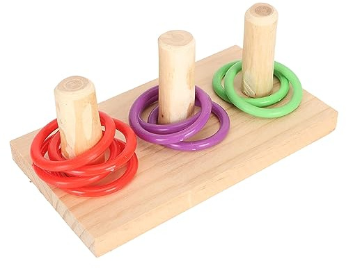 Juguete Anillo para Pájaros, Rompecabezas Interactivo de Madera y Plástico, Colorido para Loros y Periquitos - Entrenamiento de Mordida, Estimula la Mente, Juego Diario (Anillo de 5 cm/2,0 pulgadas.)