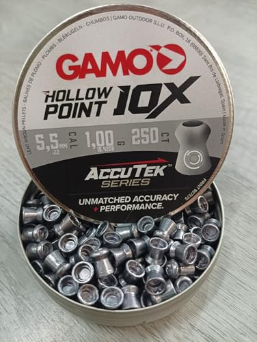 Balines Calibre 5,5 mm (.22) Hollow Point AccuTek Series – Caja de Munición para Aire Comprimido Compatible con Pistolas y Carabinas de Aire – Alta Precisión para Tiro Recreativo y Práctica