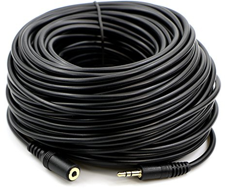 PASOW 3.5mm Stereo Male to Female Extension Audio Cable Cord (100 Feet)