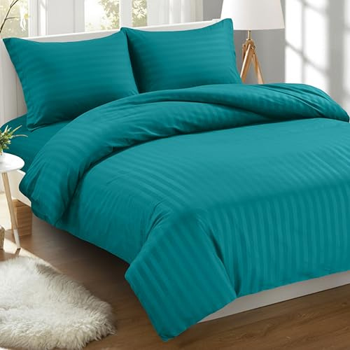 Elegant Comfort Lujoso Juego de sábanas 6 Piezas. El Mejor, más Agradable y más Suave Juego de Cama. Tejido Antiarrugas de 1500 Hilos de Calidad egipcia, Alto Especial, diseño Damasco a Rayas