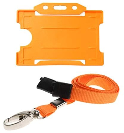 ALG ID Cards Breakaway Neck Lanyard with Metal Clip for ID Card Badge Holder, Orange