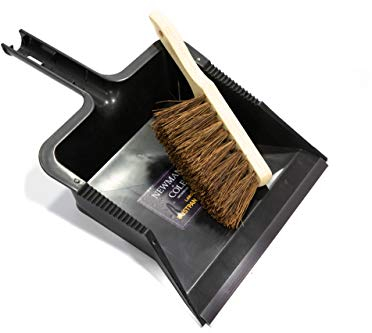 Newman and Cole Large Garden Dustpan and Brush Set - Outdoor Dust Pan Scoop with Stiff Hand Brush