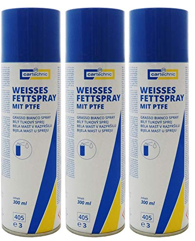 Preisjubel 3x Cartechnic Weißes Fettspray mit PTFE 300ml, Schmierfett Lagerfett Gelenkfett