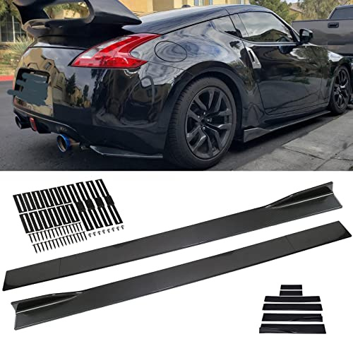 JMTBNO 2M/78.7'' Universal Carbon Fiber Side Skirts Rocker Extension Panel Body Kit Lip Splitters Winglet Splitters Lip 6pcs Compatible with Honda Accord Civic Subaru Mazda Ford