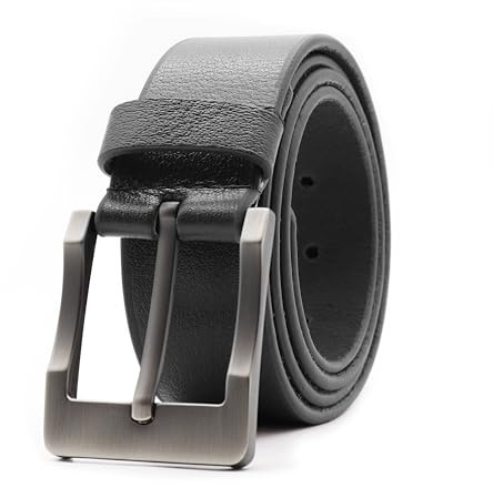 PELLE TORO Explorer Mens Leather Belt, Handmade Belt for Men, Work Casual Belt Leather in Mens Gift Box (Trouser Sizes 32in - 36in, Charcoal)