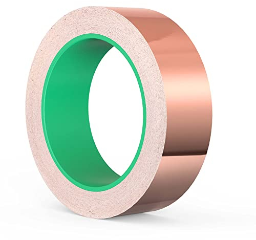 Kupferband Gegen Schnecken 20m x 30mm Kupferfolie Klebeband Schneckenband Schneckenschutz Beidseitig Leitende EMI Kapton Tape Selbstklebend Abschirmband Kupferband für Erdung Löten und Schneckenabwehr
